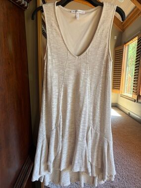 BCBGeneration Light Beige V-Neck Swing Dress